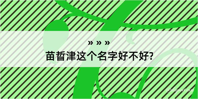 苗晢津这个名字好不好?