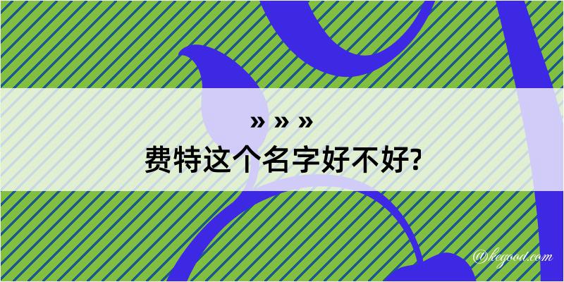 费特这个名字好不好?