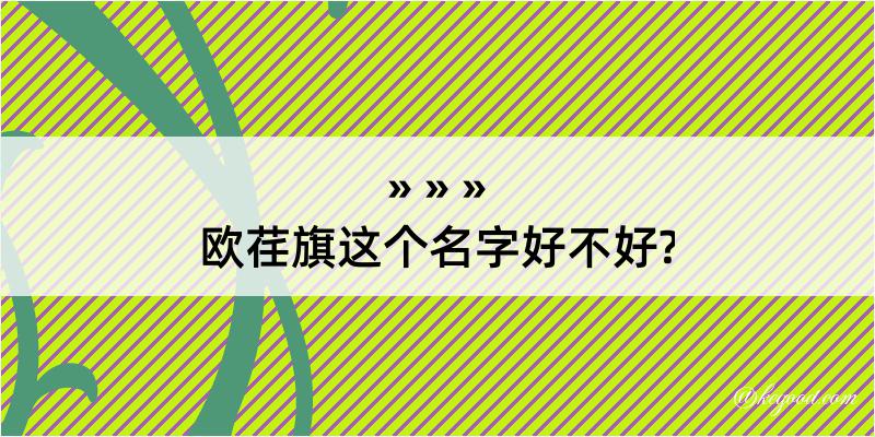 欧荏旗这个名字好不好?