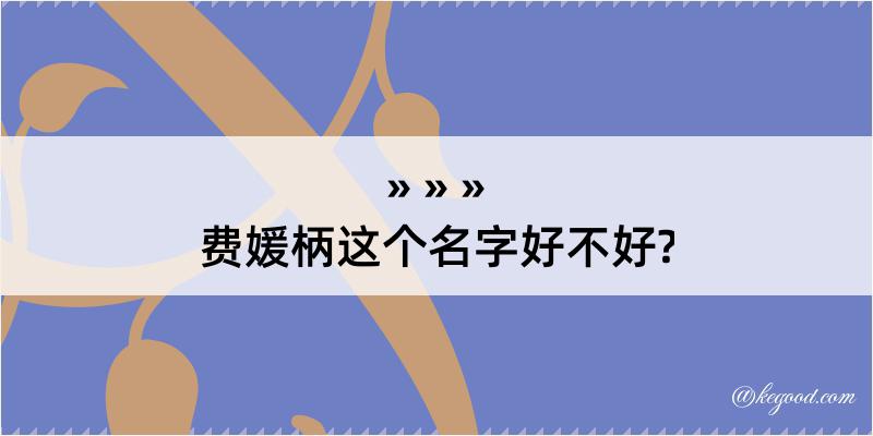 费媛柄这个名字好不好?