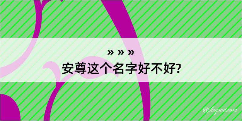 安尊这个名字好不好?