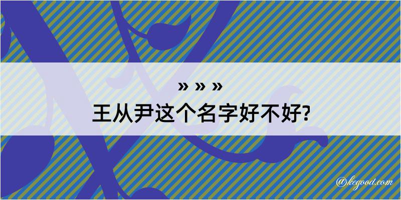 王从尹这个名字好不好?