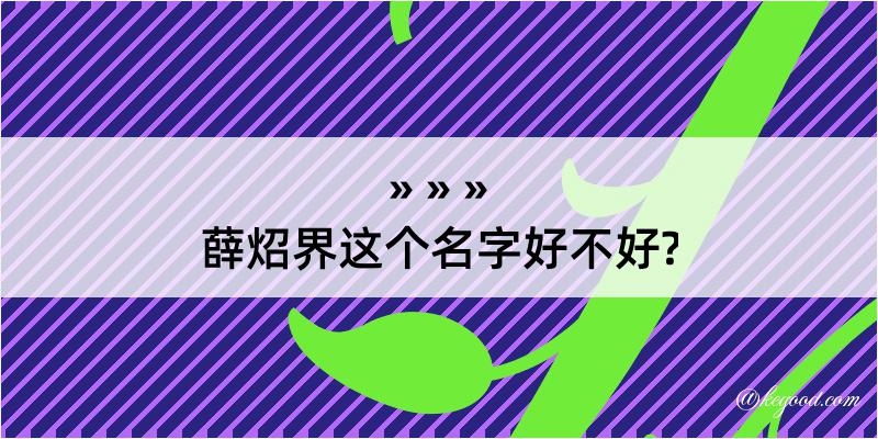 薛炤界这个名字好不好?