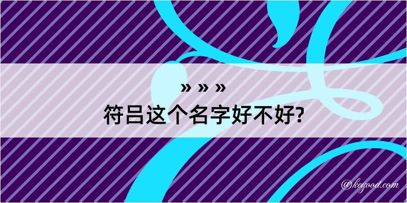 符吕这个名字好不好?