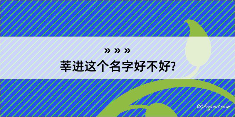 莘进这个名字好不好?