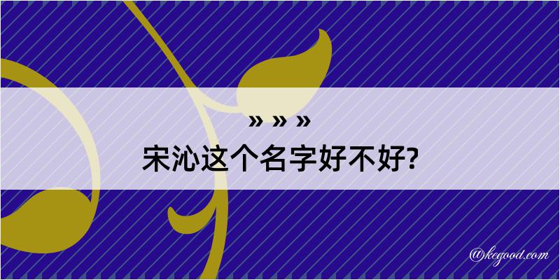 宋沁这个名字好不好?