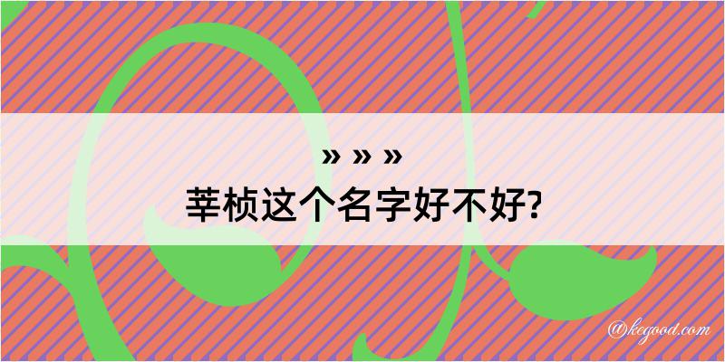 莘桢这个名字好不好?