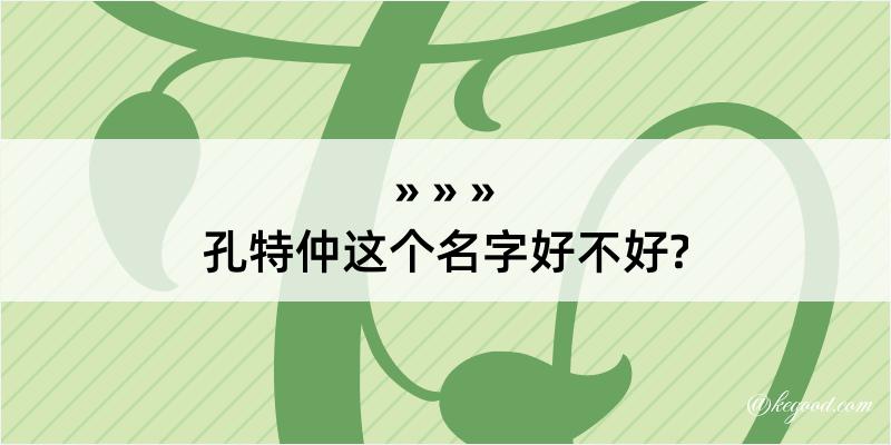 孔特仲这个名字好不好?