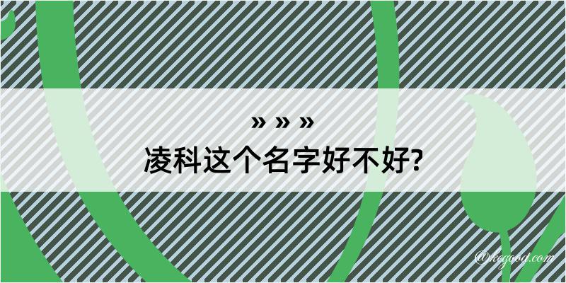 凌科这个名字好不好?