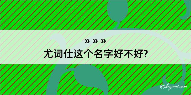 尤词仕这个名字好不好?