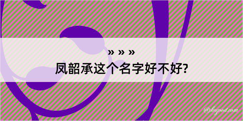 凤韶承这个名字好不好?