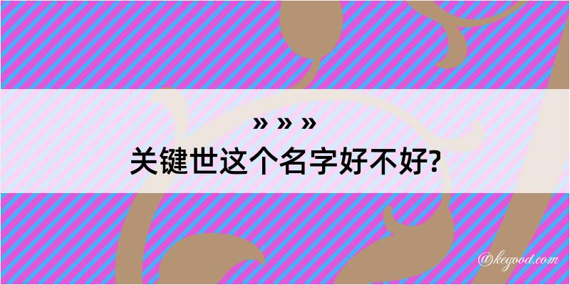 关键世这个名字好不好?