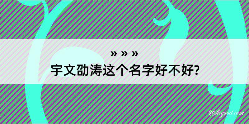 宇文劭涛这个名字好不好?