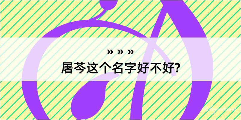 屠芩这个名字好不好?