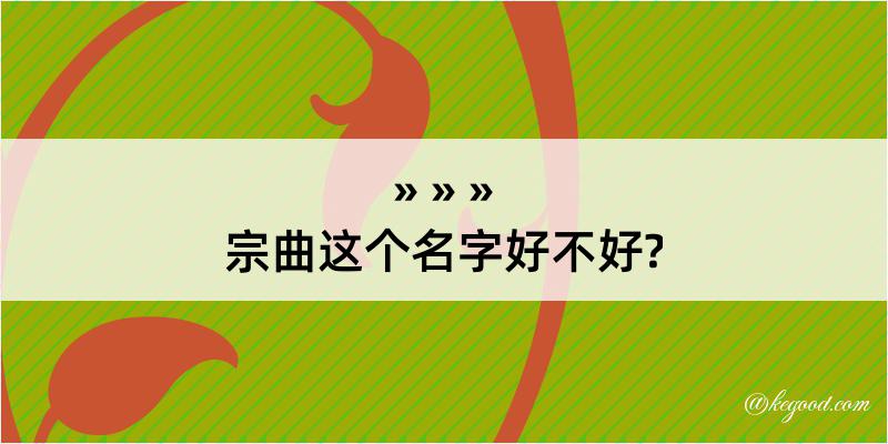 宗曲这个名字好不好?