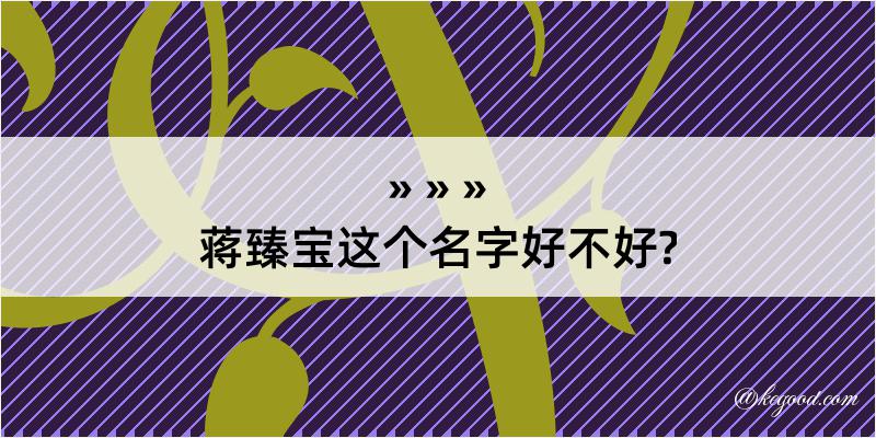 蒋臻宝这个名字好不好?