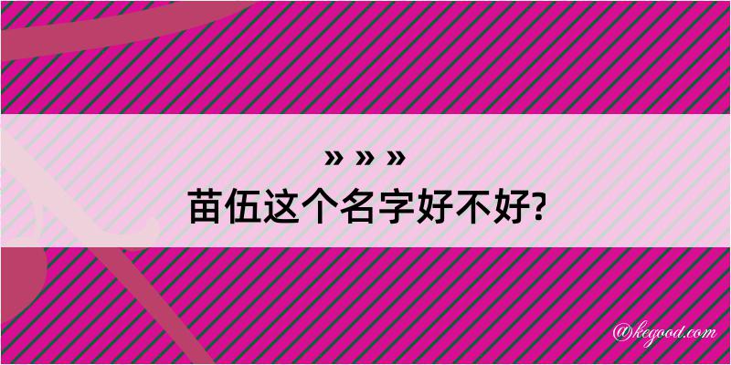 苗伍这个名字好不好?