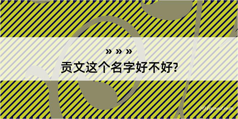 贡文这个名字好不好?