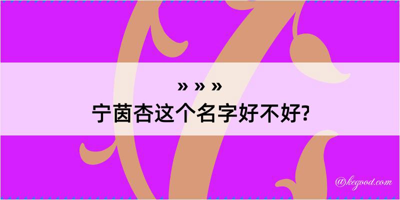 宁茵杏这个名字好不好?