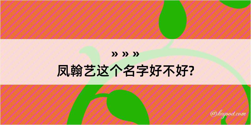 凤翰艺这个名字好不好?