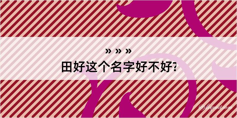 田好这个名字好不好?