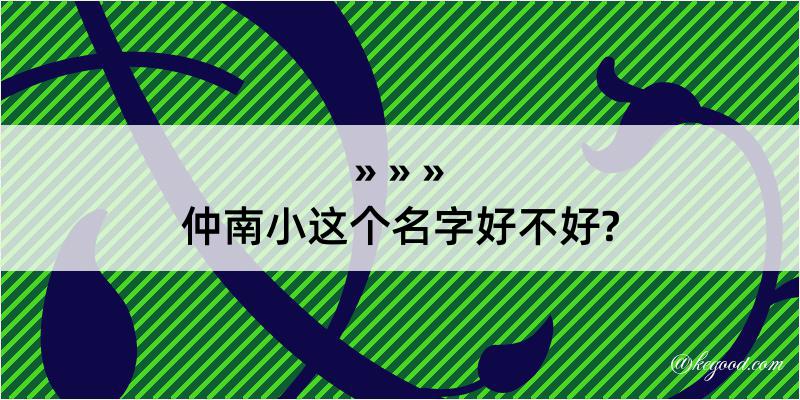 仲南小这个名字好不好?