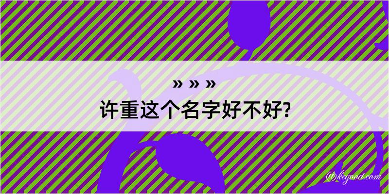 许重这个名字好不好?