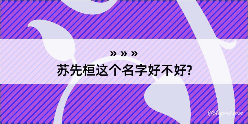 苏先桓这个名字好不好?