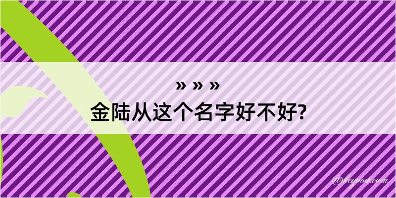 金陆从这个名字好不好?