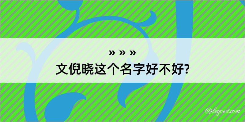 文倪晓这个名字好不好?