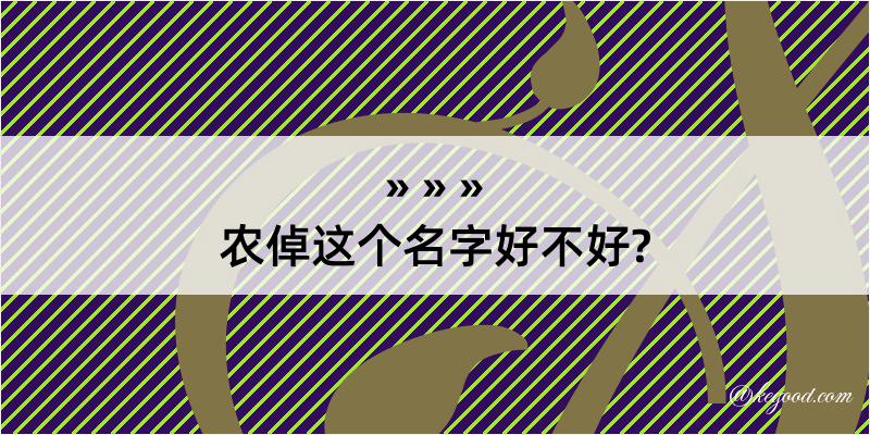 农倬这个名字好不好?