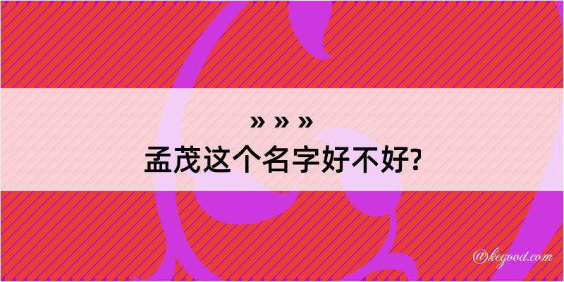 孟茂这个名字好不好?