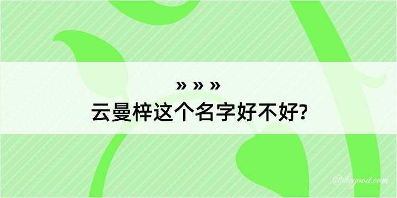 云曼梓这个名字好不好?