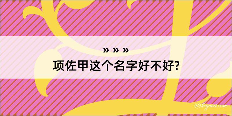 项佐甲这个名字好不好?