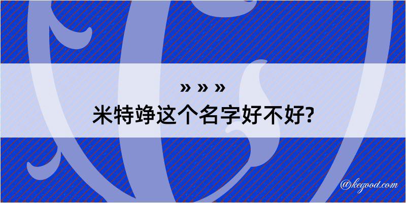 米特竫这个名字好不好?