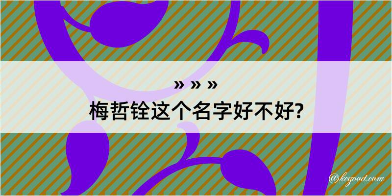 梅哲铨这个名字好不好?