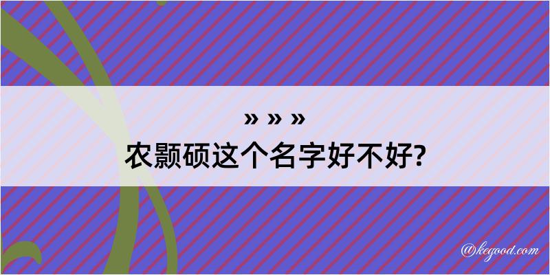 农颢硕这个名字好不好?