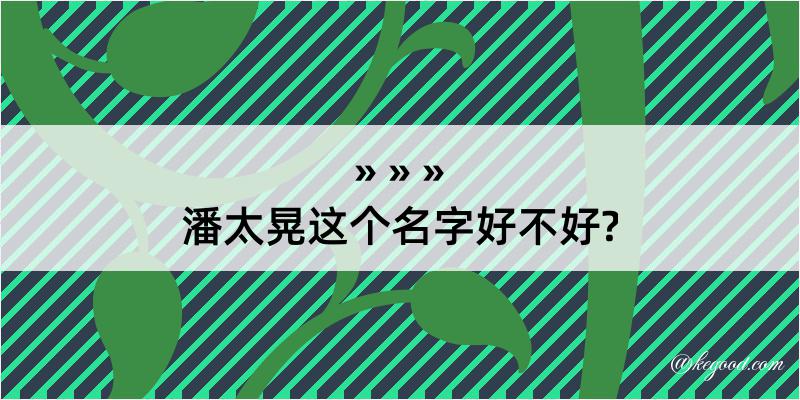 潘太晃这个名字好不好?