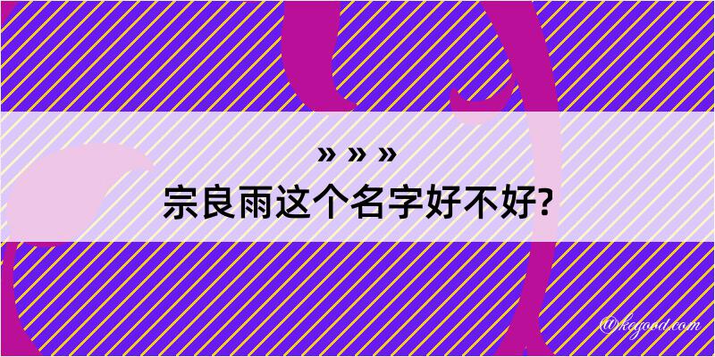 宗良雨这个名字好不好?