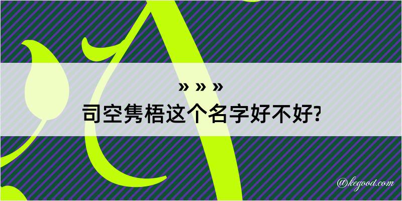 司空隽梧这个名字好不好?