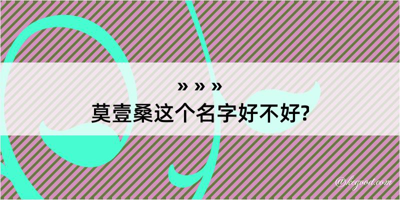 莫壹桑这个名字好不好?