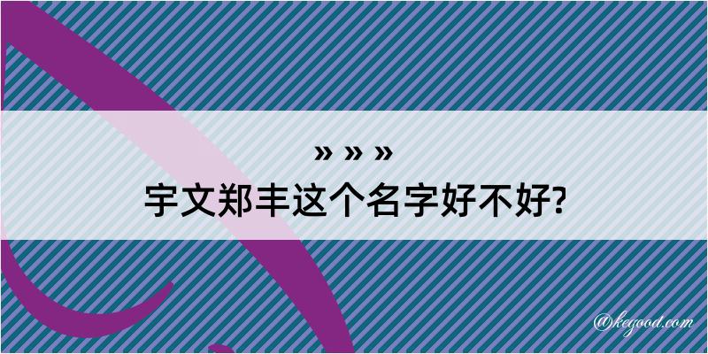 宇文郑丰这个名字好不好?