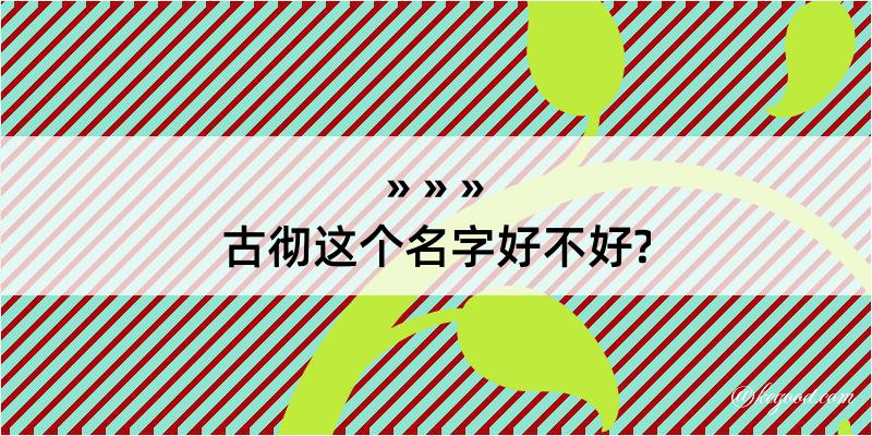 古彻这个名字好不好?