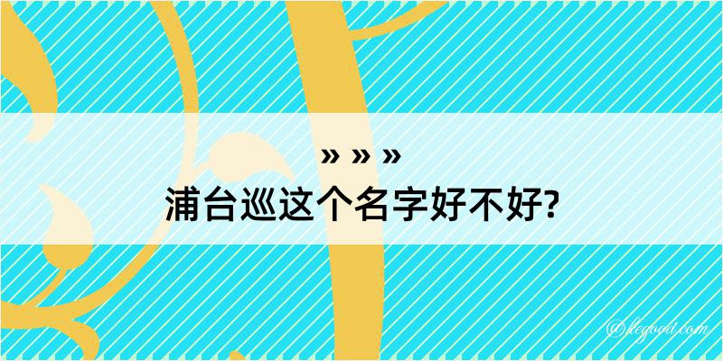 浦台巡这个名字好不好?