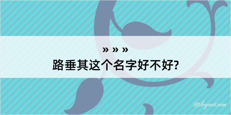 路垂其这个名字好不好?