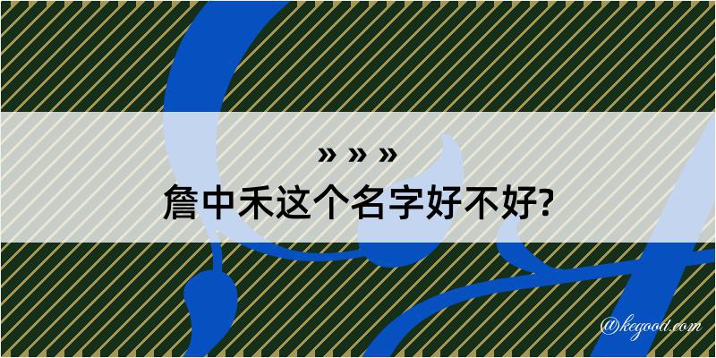 詹中禾这个名字好不好?