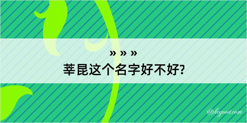 莘昆这个名字好不好?