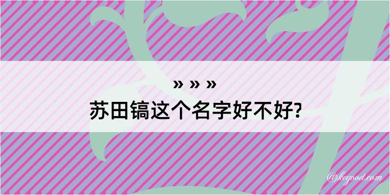 苏田镐这个名字好不好?