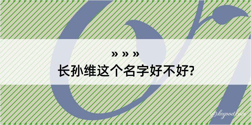 长孙维这个名字好不好?