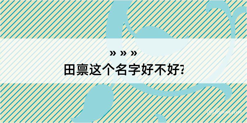 田禀这个名字好不好?